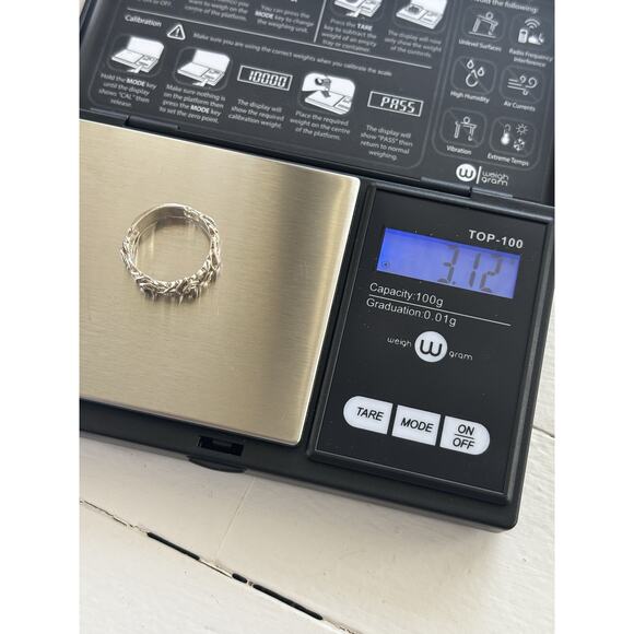 Vintage Sterling Silver Filigree Rose Floral Ring Band Size 6.75 SSBY Jewelry - Picture 5 of 6